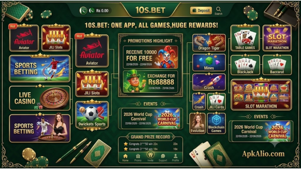 Download the 10S APK 2026, and get to know installation, account creation, features, earning opportunities, game categories, payment methods, and useful tips for new users