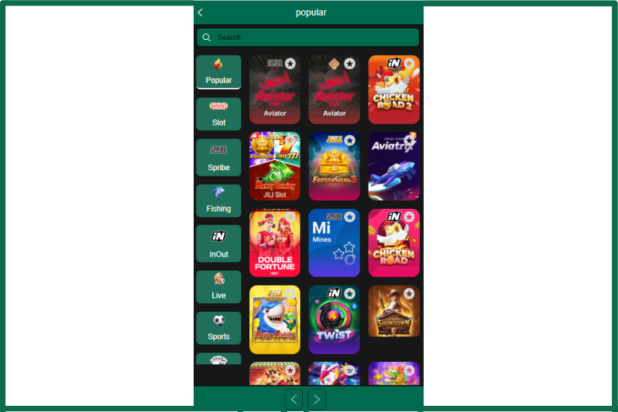 Games available in 99EF Game