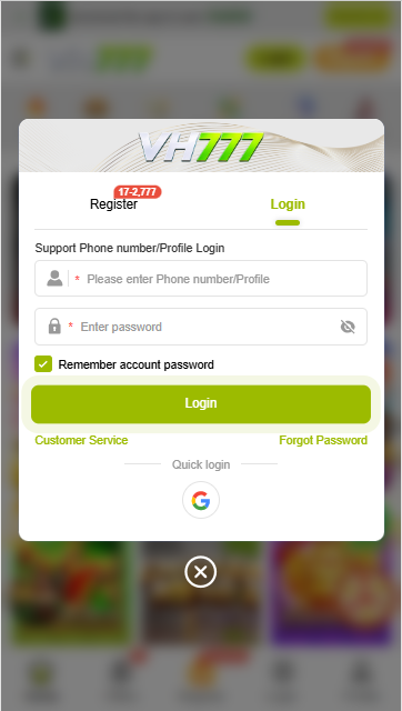 VH777 Game Login
